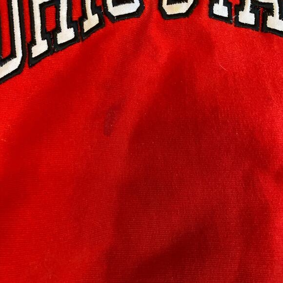 Ohio State University 90s Red Medium pullover hoodie sweatshirt Unisex NCAA - Picture 5 of 7